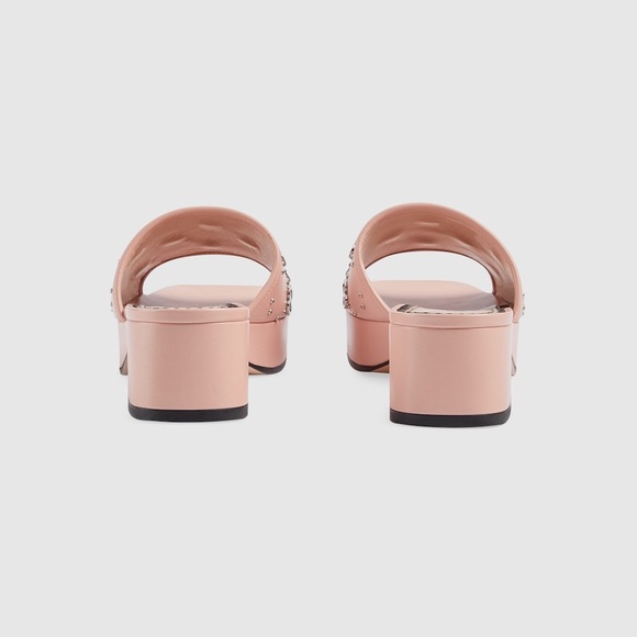 Gucci Perfect Pink Malaga Leather Interlocking G Sandals Slides 42 - Picture 3 of 11